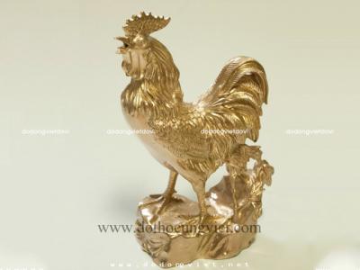 Tượng Gà trống bằng đồng vàng đẹp tinh xảo
