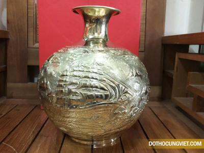 Mai bình tích lộc Thuận buồm xuôi gió bằng đồng vàng - Quà tặng cao cấp