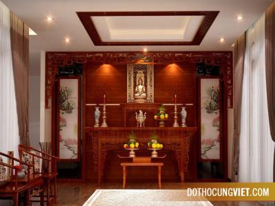 Bố trí bàn thờ trong phòng khách hợp phong thủy